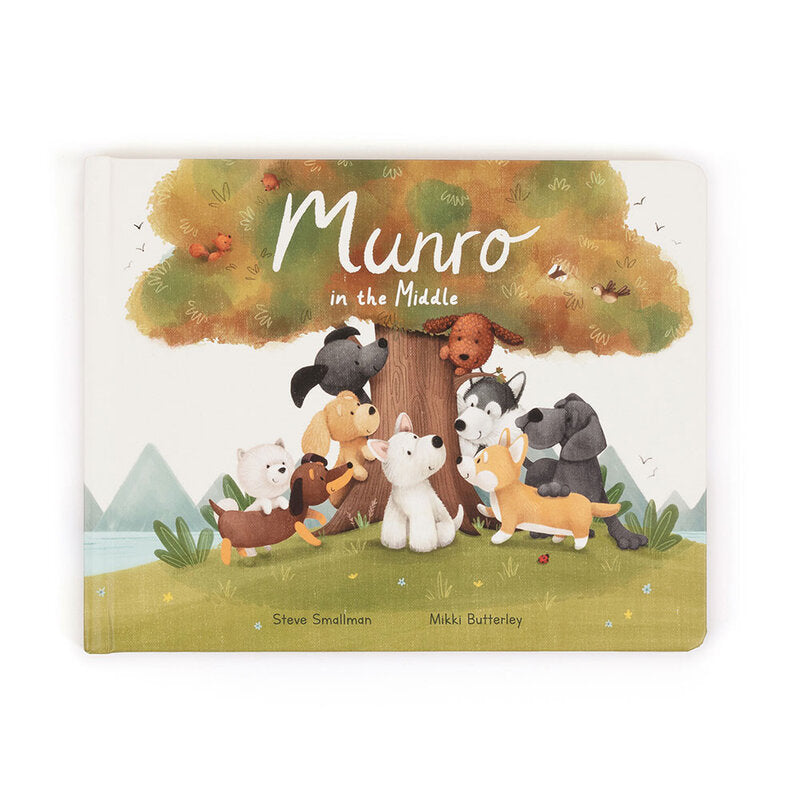 Jellycat Munro in the Middle Book and Munro Scottie Dog Medium Plush Set