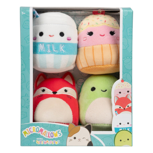Micromallows 4-Pack - Fifi Fox, Henry Turtle, Melly Milk Carton, Clara Cupcake