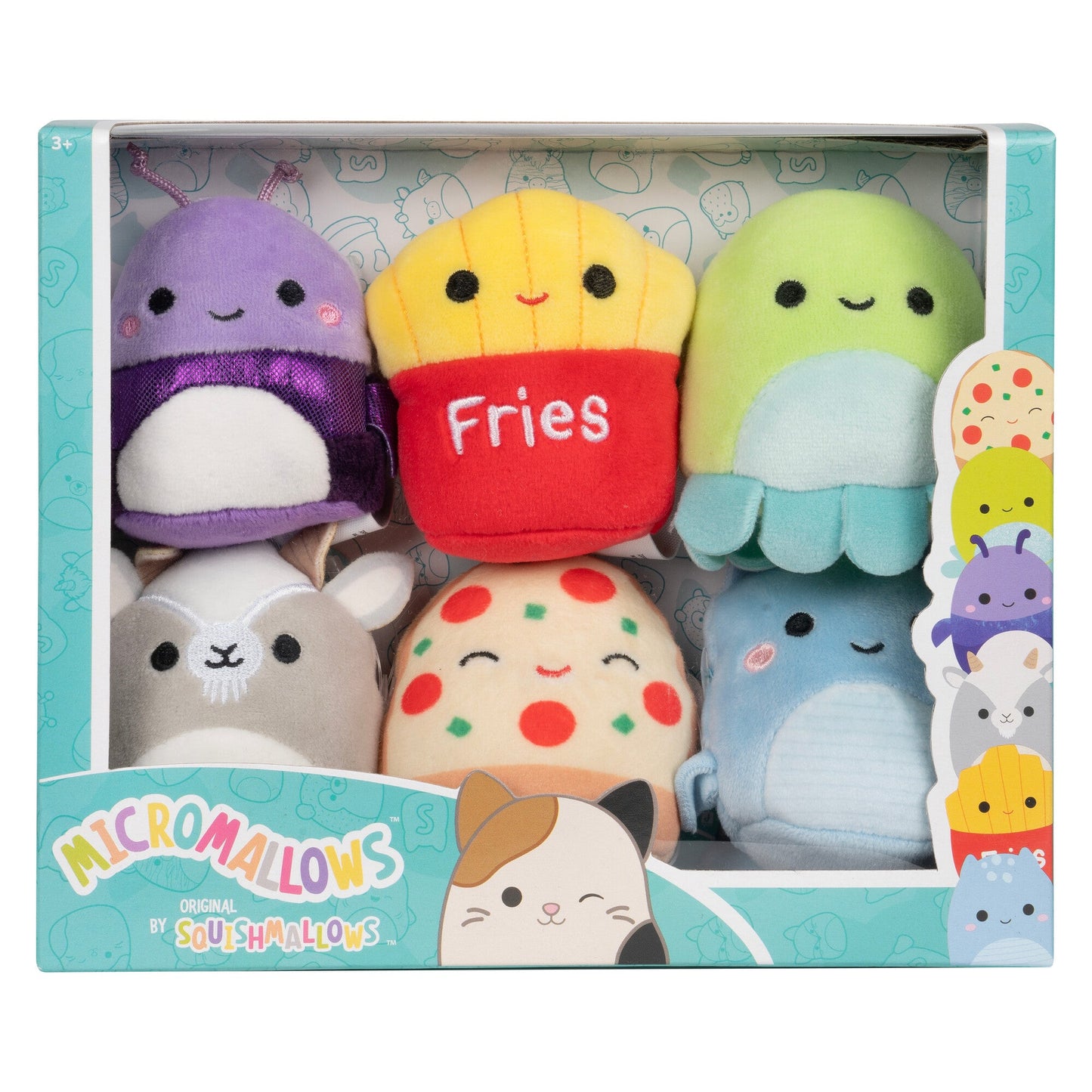 Micromallows 6-Pack – Axel Beetle, Lune Loch Ness Monster, Floyd French Fries, Orphie Octopus, Pep Pizza, Walker Goat