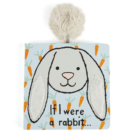 Jellycat If I were a Rabbit Board Book and Small Bashful Grey Bunny Plush Set