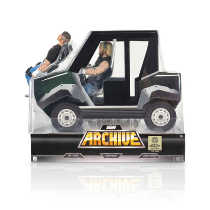 AEW Golf Cart 3-Pack & Orange Cassidy Figure Bundle