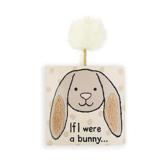 Jellycat If I were a Bunny Board Book and Small Bashful Beige Bunny Plush Set