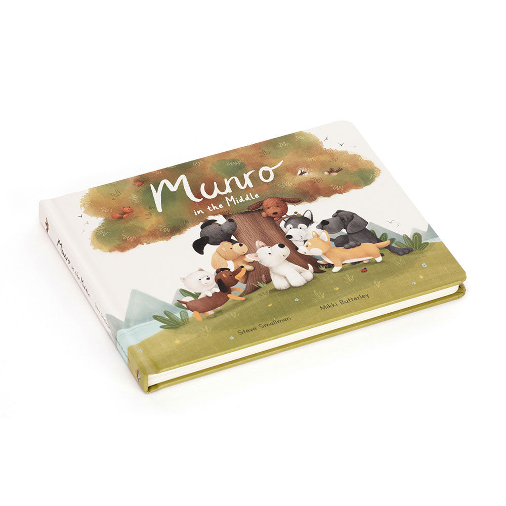 Jellycat Munro in the Middle Book and Munro Scottie Dog Medium Plush Set