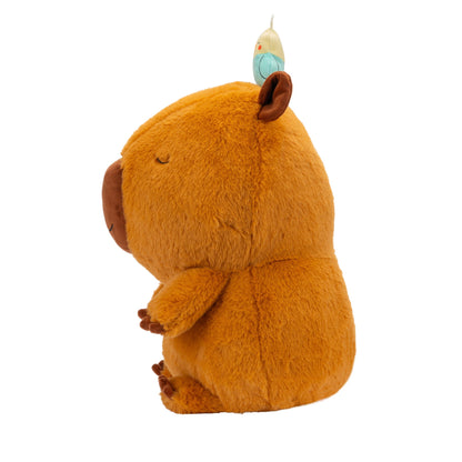 Russ 14-Inch Sleepy Capybara with Bird Plush