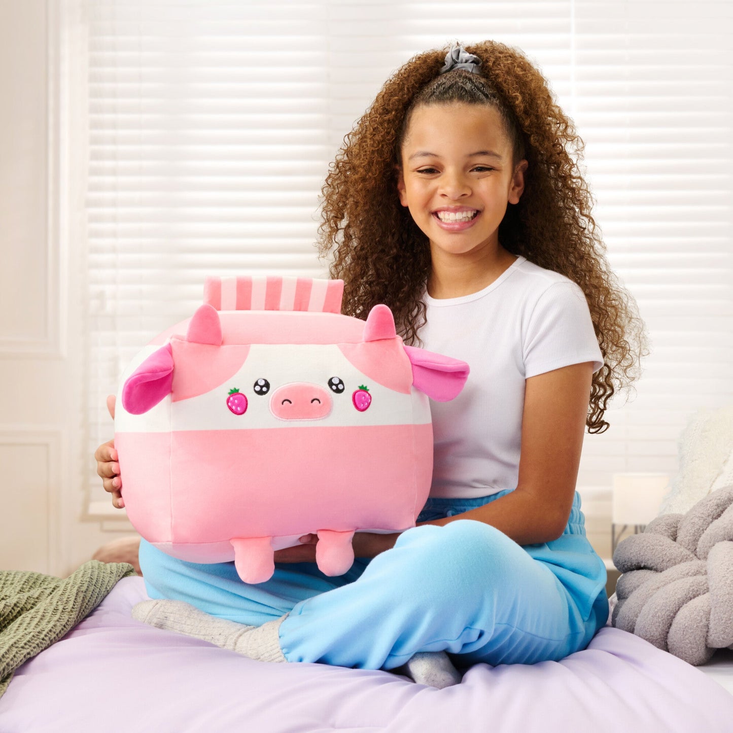 Russ 14-Inch Strawberry Milk Box Cow Plush