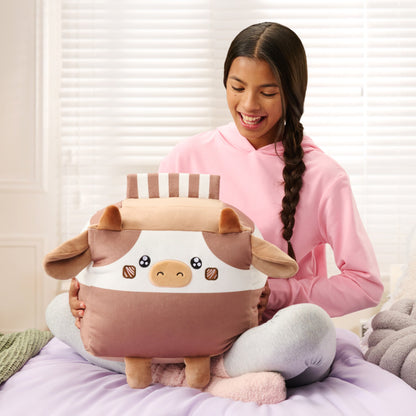 Russ 14-Inch Chocolate Milk Box Cow Plush
