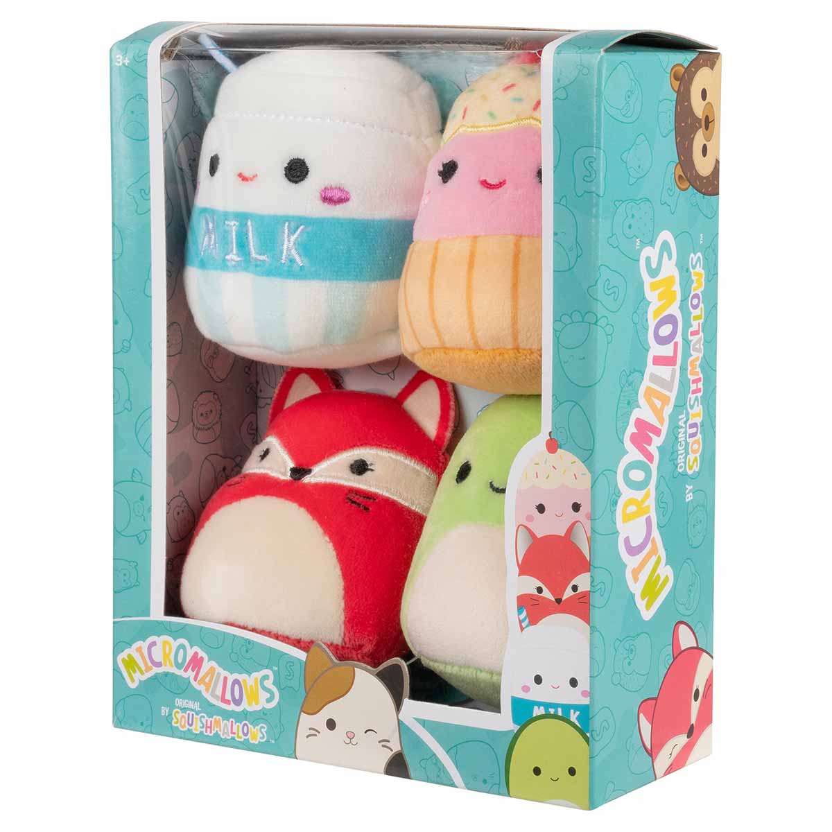 Micromallows 4-Pack - Fifi Fox, Henry Turtle, Melly Milk Carton, Clara Cupcake