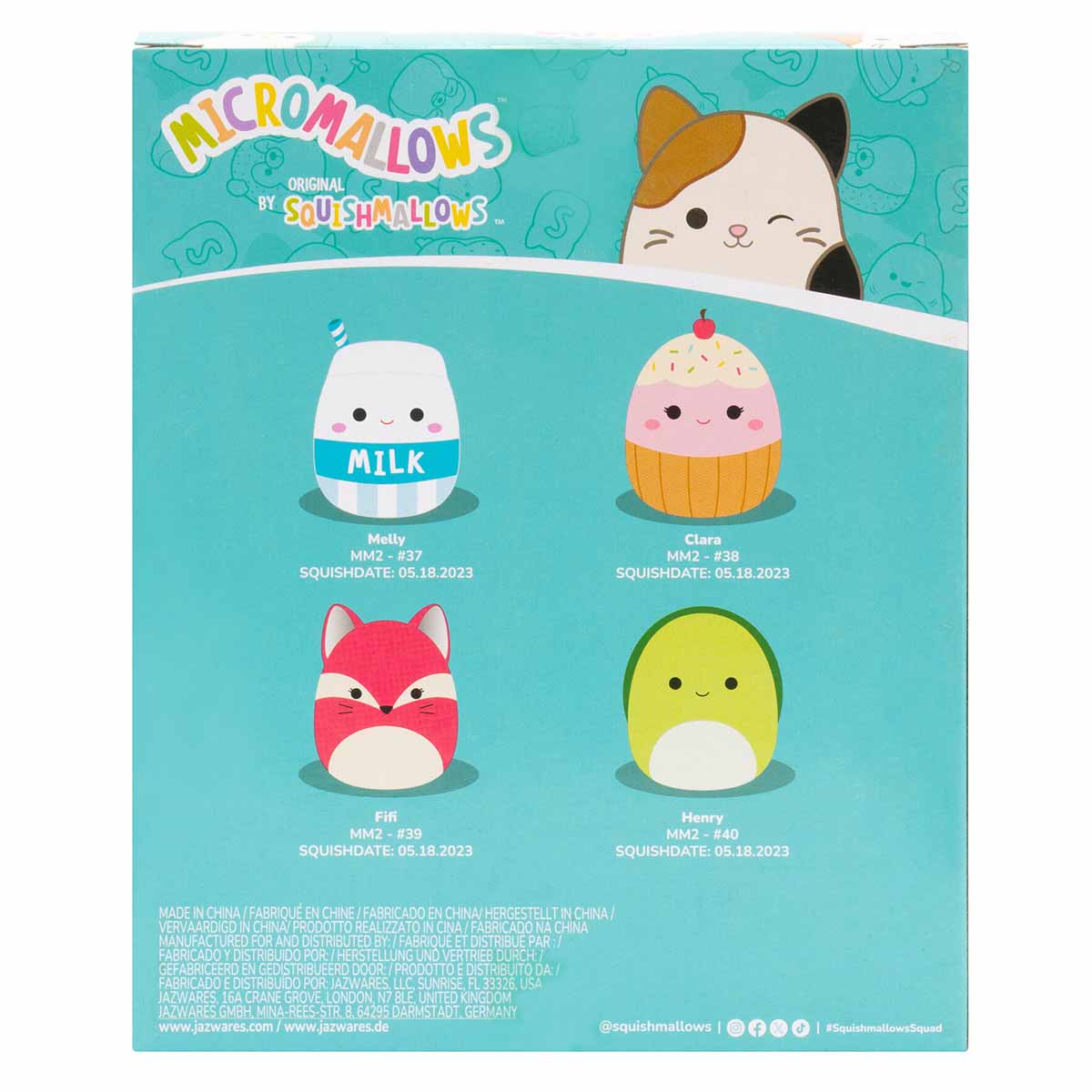 Micromallows 4-Pack - Fifi Fox, Henry Turtle, Melly Milk Carton, Clara Cupcake