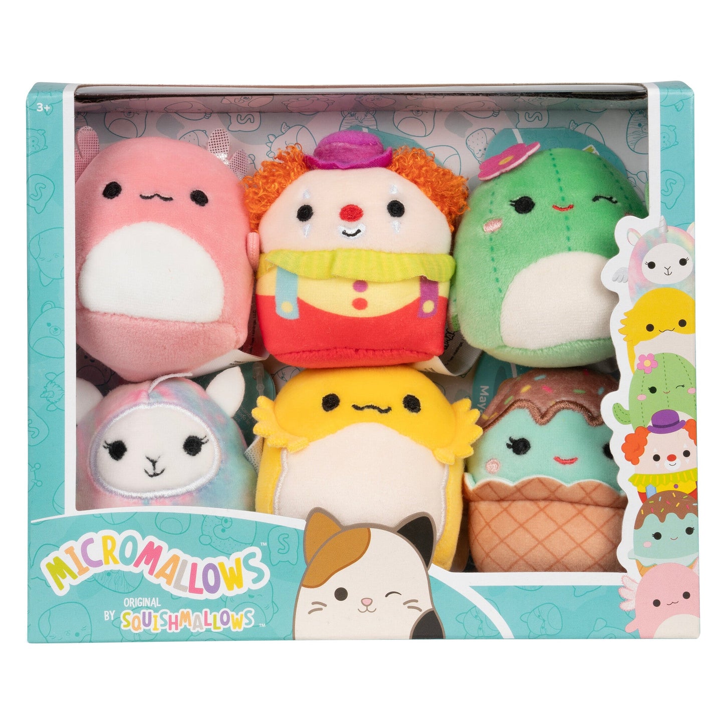 Micromallows 6-Pack – Archie Axolotl, Bimbi Clown, Lucy-May Llamapegacorn, Maritza Cactus, Maya Sundae, Rodry Bearded Dragon