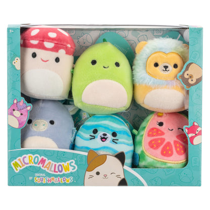 Micromallows 6-Pack – Danny Dinosaur, Dane Dragon, Malcolm Mushroom, Lena Guava Fruit, Leonard Lion, Noah Seal