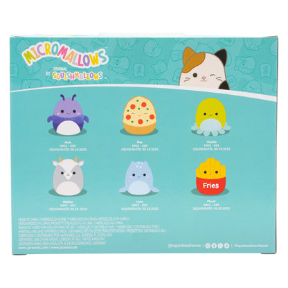 Micromallows 6-Pack – Axel Beetle, Lune Loch Ness Monster, Floyd French Fries, Orphie Octopus, Pep Pizza, Walker Goat