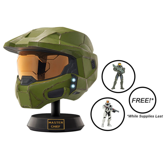 Halo Master Chief Deluxe Helmet - Includes 2 Free Figures!